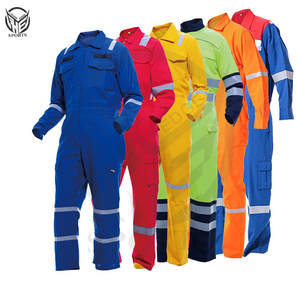 Vente en gros directement de l'usine Combinaison de travail en polyester imperméable résistant aux flammes OEM ODM avec rayures réfléchissantes - Product Image 1