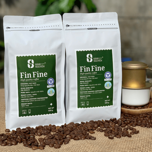 Premium vietnamita tostado Robusta y Arábica café de grano entero tostado oscuro perfección en embalaje de bolsa hecho en Vietnam - Product Image 1