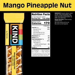 KIND Mango Pineapple <b>Nut</b> Bars 12-count - Product Image 4