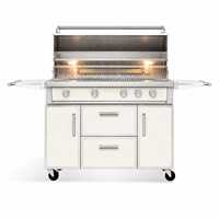 Barbecue à gaz en acier inoxydable pour extérieur, cuisinière à 5 brûleurs avec étagères latérales et armoire