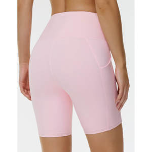 Pantalones cortos de entrenamiento de cintura alta para mujer de alta calidad, pantalones cortos elásticos para correr con control de barriga y bolsillos - Product Image 3