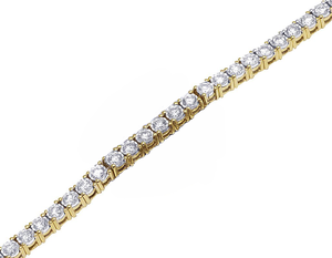 Classic Yellow Gold Lab Grown Diamond Tennis Bracelet 10K Round Cut <b>Fine</b> Jewelry for Women Luxury Gift - Product Image 2