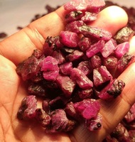 Pierre précieuse naturelle de rubis rouge brut non taillée, taille personnalisée, forme ovale, pour la fabrication de bijoux