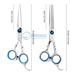 Kit de coupe de cheveux professionnel Ciseaux et ciseaux amincissants Ensemble de coupe de cheveux de salon de coiffure pour hommes et femmes avec logo personnalisé OEM - Product Image 3