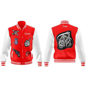 Men's Woolen Leather Sleeve Street Varsity Jacket <b>Winter</b> Chenille Embroidery Badge Patchwork Appliques Inspired Baseball - Product Image 3