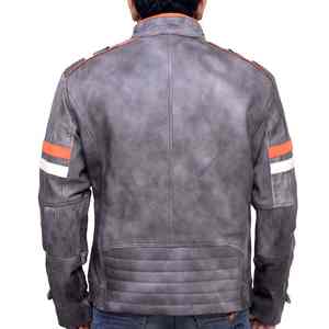 Chaqueta de Cuero Genuino para Hombre, Estilo Motero, Nueva Colección 2026, Ecológica, Ligera, con Logotipo Frontal, Estilo Urbano - Product Image 5