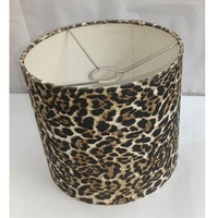 Abat-jour cylindrique moderne et tendance en tissu lin-coton imprimé léopard numérique fait main pour lampadaire intérieur E27