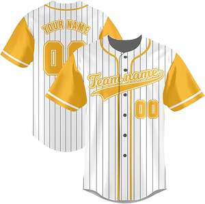 Ropa deportiva personalizada, bordado, sublimado, estampado completo, 100% poliéster, secado rápido, transpirable, jersey de béisbol para hombre, venta al por mayor - Product Image 3