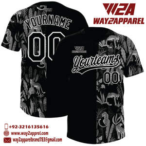 Maillots de baseball et de softball personnalisés à deux boutons Vêtements de sport respirants pour hommes, femmes et jeunes avec numéro de nom cousu et logo - Product Image 1