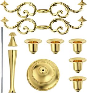 เชิงเทียนอลูมิเนียม 5 แขน สีทองหรูหรา งานแฮนด์เมด สไตล์วินเทจ เหมาะสำหรับงานแต่งงาน คริสต์มาส งานอีเว้นท์ ตกแต่งโต๊ะอาหาร - Product Image 5