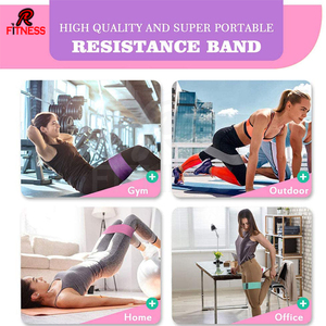 Long Leather Fabric Resistance Bands Set with Guide for Workout Stretch Exercise Including <b>Ankle</b> <b>Support</b> - Product Image 4