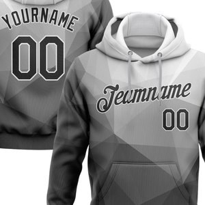 Sweat-shirt à capuche personnalisé avec sublimation géométrique grise, vêtements de sport personnalisés, logo personnalisé, design d'équipe, hommes femmes OEM - Product Image 5