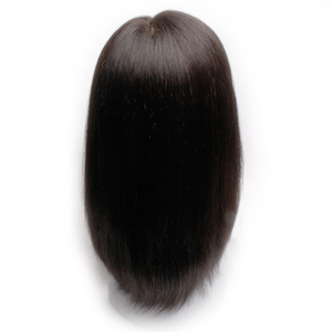 WIGTS Clip de perruque de cheveux humains droits de 14 pouces de long en finition brillante légère brun noir naturel - Product Image 2