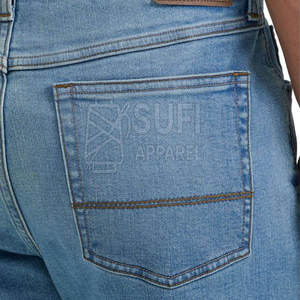 Jeans pour homme en coton 100% respirant, coupe droite, taille mi-haute, braguette à boutons, coupe slim tendance, streetwear décontracté, voyage, week-end, usage quotidien - Product Image 5