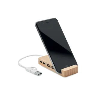 Hub USB Ecologico HUBSTAND in Bambù, Gadget e Forniture per Ufficio - Product Image 3