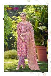 Colección de verano India y paquistaní para mujer, Kurta estampado de algodón con Pantalón de algodón estampado y Mul algodón Dupatta hecho a mano indio - Product Image 6