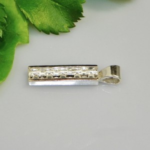 Pendentif en argent sterling 925 à 5 pierres serties, composants de bijoux personnalisables écologiques, vente chaude - Product Image 2