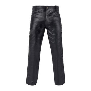2025 pantalones acampanados de cuero genuino de piel de vaca Premium para hombres moda elegante en tendencia - Product Image 5