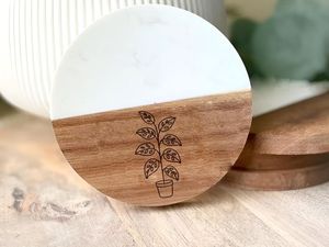 Juego de posavasos de madera de resina con soporte posavasos personalizados hechos a mano para regalos únicos accesorios de mesa de Arte de Navidad - Product Image 6