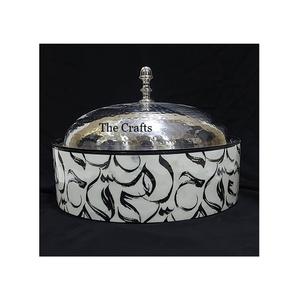 Pot chaud de service de nourriture de conception merveilleuse dans la casserole de vaisselle en bois et de nacre avec le couvercle en verre - Product Image 4