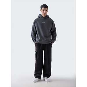 เสื้อฮู้ดดี้ผู้หญิงสีเทาเข้มทรงโอเวอร์ไซส์ ผ้าไหมถักเนื้อนุ่ม ระบายอากาศได้ดี มีซิป ดีไซน์ 3 มิติ พร้อมลายครอปท็อป สำหรับฤดูใบไม้ร่วง - Product Image 3