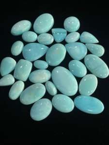 Alta calidad Natural Perú Opal Cabujón suelto Piedras preciosas Corte ovalado Verde Tamaño libre - Product Image 3