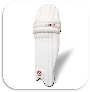 Protège-tibias de cricket blancs en PU modèle classique Cutx pour jeunes garçons, emballés - Product Image 3