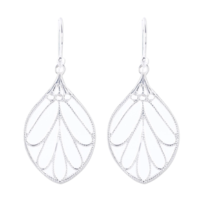 Meilleure qualité 925 argent Sterling massif minimaliste en forme de feuille boucles d'oreilles goutte boucles d'oreilles cadeaux chrétiens prix usine - Product Image 1
