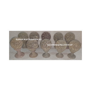 Natural Soapstone Handmade Carving Design <b>Tea</b> Light Candle Holder Round Shape For Home <b>Lighting</b> Decoration And Gifting Purpose - Product Image 1