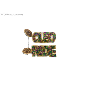 2025 boucles d'oreilles pendantes perlées de qualité supérieure fabriquées à la main Mardi Gras Krewe Collection festive boucles d'oreilles personnalisées - Product Image 6