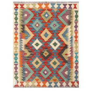 Alfombra Kilim de Maimana, Afganistán, 114 x 87 cm, Decoración de Pared - Product Image 1