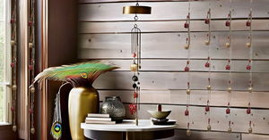 Élégant carillons éoliens en fer à 5 grappes faits à la main, cloches suspendues de balcon rouge doré, ornements de jardin de mariage d'intérieur et d'extérieur - Product Image 6