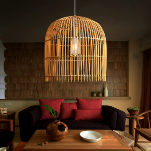 Lámpara de Techo de Ratán Adecuada para Decoración de Interiores que Ofrece un Aspecto de Material Natural e Iluminación Suave - Product Image 6