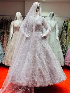 Robe longue ethnique indienne Anarkali pour femmes vêtements de fête adultes fantaisie broderie filet Dupatta en filet - Product Image 5