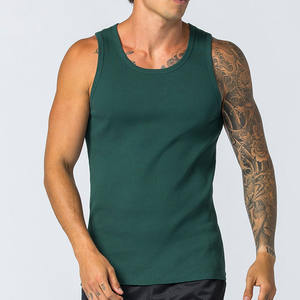 Camiseta sin mangas de algodón orgánico para hombre, Chaleco de punto sin mangas transpirable de secado rápido con tela de bambú para ropa de gimnasio - Product Image 2