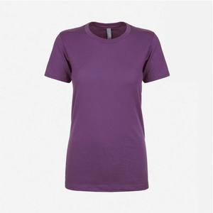 Camiseta de Algodón Peinado para Mujer, Estilo Novedoso, Estampado Serigrafiado, Color Morado - Product Image 3