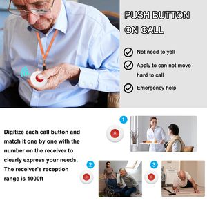 Daytech E-P4 <strong>Calling</strong> <strong>System</strong> 1 Host with 10 Buttons Nursing Home Caregiver Call Bell <strong>Custom</strong> <strong>Wireless</strong> Caregiver Pager - Product Image 5
