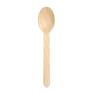 Cuchara de madera de abedul sostenible de 155 mm, ecológica, desechable, biodegradable, para helados y postres, para uso en eventos. - Product Image 1