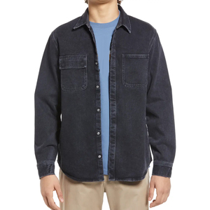 Salinac เสื้อยีนส์ของผู้ชายไซส์พิเศษเสื้อแจ็กเก็ตสไตล์เรียบง่ายสไตล์วินเทจออกแบบได้ตามต้องการ - Product Image 1