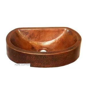 Bassin en cuivre rond fabriqué à la main avec un charme vintage intemporel Pièce de déclaration élégante et unique durable - Product Image 5