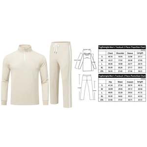 ชุดวอร์มสองชิ้นสำหรับผู้ชายชุด S-3XL สีพื้นสำหรับฤดูใบไม้ร่วงและฤดูหนาว - Product Image 6