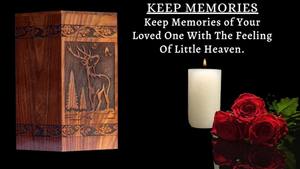 Urna de palisandro hecha a mano para cenizas humanas Diseño de ciervo Cremación personalizada para cenizas Hecho a mano Grande - Product Image 2