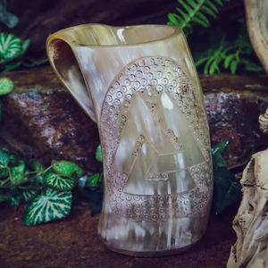 Rustic Artisan Horn Mug, Handcrafted Natural Eco-Friendly Drinkware, Durable Stylish Cup, Perfect for Coffee, Tea, <b>Whisky</b>, - Product Image 1