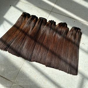 Donneur unique 100% Extensions de cheveux humains Super Double Drawn Flat Tip Tape Clip Ins Brown Natural Hair Prix de gros - Product Image 3