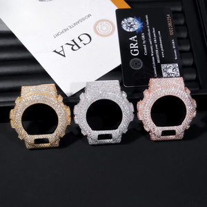 Fabricant Pave Moissanite boîtier de montre certifié IGI logo personnalisé métal Smartwatch couvercle de remplacement or argent rose vente en gros - Product Image 3