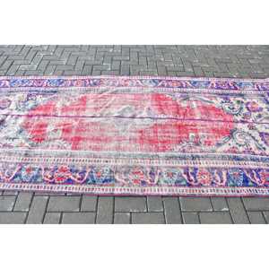 Grand tapis vintage 4,3x9,9 pieds, tapis turc rouge en laine persane - Product Image 3