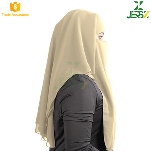 Premium 3-Layer Saudi Niqab Breathable Fabric Custom Branding & OEM Manufacturing Wholesale Price Face Veil for Muslims - Product Image 3