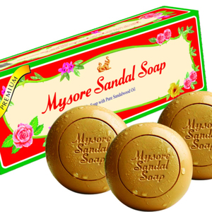 Jabón de Sándalo Mysore de 450 g Hecho a Mano con Aceite de Sándalo Blanqueador para Todo Tipo de Piel (3 x 150 g) - Product Image 1