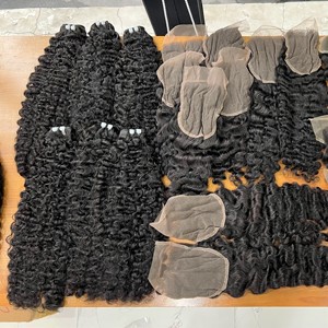 Vente en gros extensions de cheveux humains vietnamiens à donneur unique brut aligné sur les cuticules noires naturelles à ondulation profonde pour la fabrication de perruques - Product Image 3