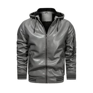 Chaqueta de cuero de grano superior para hombre, primavera y otoño, nueva chaqueta para montar en motocicleta, chaqueta gruesa de invierno a prueba de viento e impermeable - Product Image 1